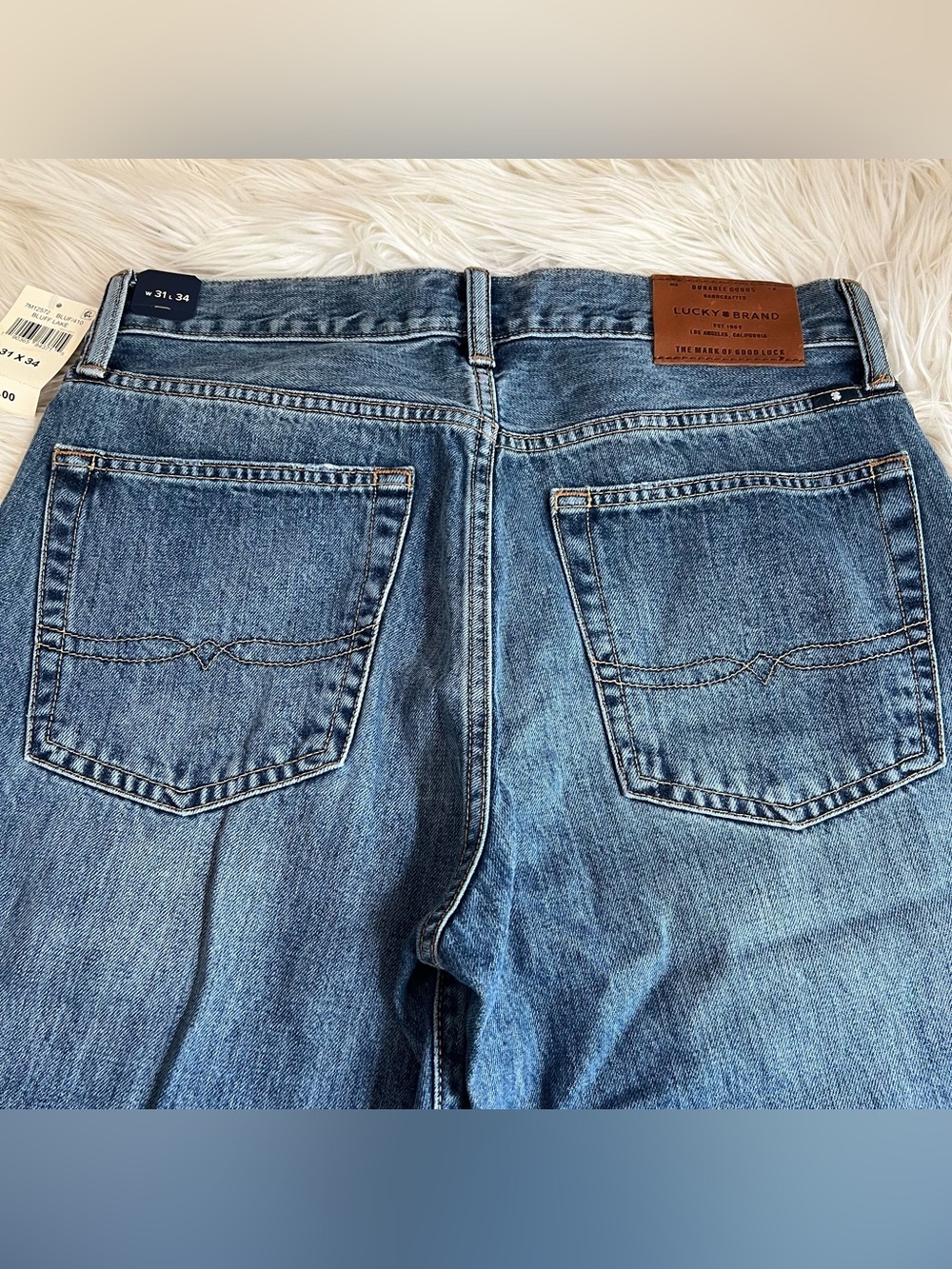 Lucky Brand 181 Relaxed Jeans Mens 31x34 Blue Medium Wash Stretch Denim Straight - Picture 8 of 9